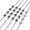 Sterling Silver Fancy Bracelet, Teardrop Design, with Multicolor Cubic Zirconia and White Crystal, Polished, Rhodium Finish, 03.286.0018.4.07 (02 MM Thickness, 7 Inches Length)