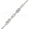 Sterling Silver Fancy Bracelet, Infinite Design, with White Micro Pave, Polished, Rhodium Finish, 03.286.0022.08 (02 MM Thickness, 8 Inches Length)
