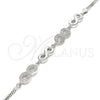Sterling Silver Fancy Bracelet, Infinite Design, with White Micro Pave, Polished, Rhodium Finish, 03.286.0022.08 (02 MM Thickness, 8 Inches Length)