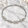 Sterling Silver Fancy Bracelet, Infinite Design, with White Micro Pave, Polished, Rhodium Finish, 03.286.0022.08 (02 MM Thickness, 8 Inches Length)