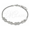 Sterling Silver Fancy Bracelet, Infinite Design, with White Micro Pave, Polished, Rhodium Finish, 03.286.0022.08 (02 MM Thickness, 8 Inches Length)