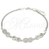 Sterling Silver Fancy Bracelet, Infinite Design, with White Micro Pave, Polished, Rhodium Finish, 03.286.0022.08 (02 MM Thickness, 8 Inches Length)
