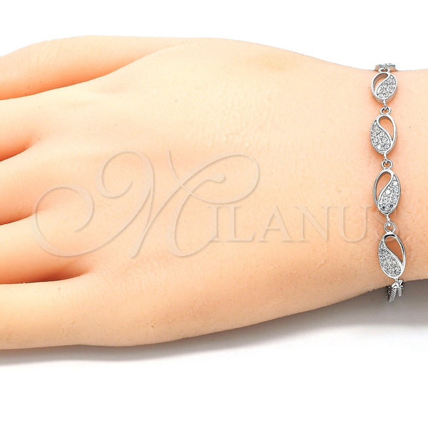 Sterling Silver Bracelet — Fancy Bracelet with White Cubic Zirconia Polished 03. — alternate product view — SKU 130067 | Plata 925 brazalete — elegante Bracelet with blanco Cubic Zirconia pulido 03. — SKU 130067