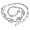 Sterling Silver Fancy Bracelet, with White Cubic Zirconia, Polished, Rhodium Finish, 03.286.0023.07 (02 MM Thickness, 7 Inches Length)