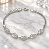 Sterling Silver Fancy Bracelet, with White Cubic Zirconia, Polished, Rhodium Finish, 03.286.0023.07 (02 MM Thickness, 7 Inches Length)