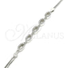 Sterling Silver Fancy Bracelet, with White Cubic Zirconia, Polished, Rhodium Finish, 03.286.0024.07 (02 MM Thickness, 7 Inches Length)