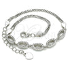 Sterling Silver Fancy Bracelet, with White Cubic Zirconia, Polished, Rhodium Finish, 03.286.0024.07 (02 MM Thickness, 7 Inches Length)