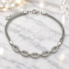 Sterling Silver Fancy Bracelet, with White Cubic Zirconia, Polished, Rhodium Finish, 03.286.0024.07 (02 MM Thickness, 7 Inches Length)