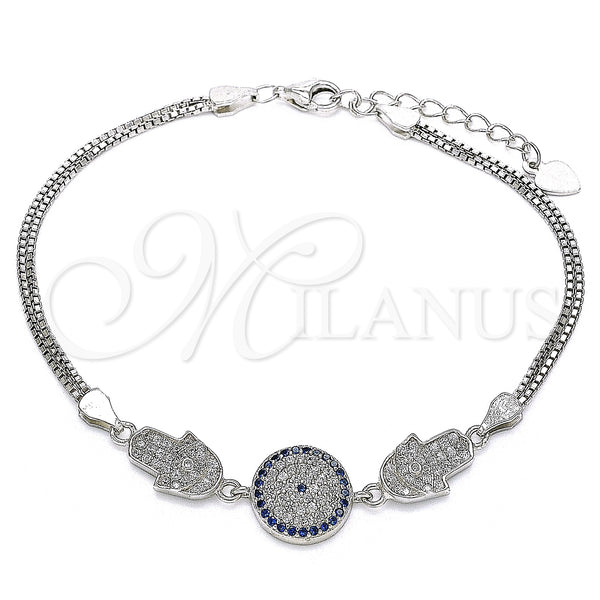 Sterling Silver Bracelet — Fancy Bracelet Judaica and Hand of God Design — main product view — SKU 130076 | Plata 925 brazalete — elegante Bracelet Judaica and Hand of God diseño — SKU 130076