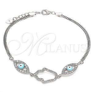 Sterling Silver Bracelet — Fancy Bracelet Judaica and Hand of God Design — main product view — SKU 130077 | Plata 925 brazalete — elegante Bracelet Judaica and Hand of God diseño — SKU 130077