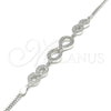 Sterling Silver Fancy Bracelet, Infinite Design, with White Micro Pave, Polished, Rhodium Finish, 03.286.0032.07 (02 MM Thickness, 7 Inches Length)