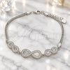 Sterling Silver Fancy Bracelet, Infinite Design, with White Micro Pave, Polished, Rhodium Finish, 03.286.0032.07 (02 MM Thickness, 7 Inches Length)