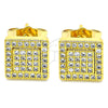 Oro Laminado Stud Earring, Gold Filled Style with White Micro Pave, Polished, Golden Finish, 02.344.0044