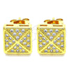 Oro Laminado Stud Earring, Gold Filled Style with White Cubic Zirconia, Polished, Golden Finish, 02.342.0020