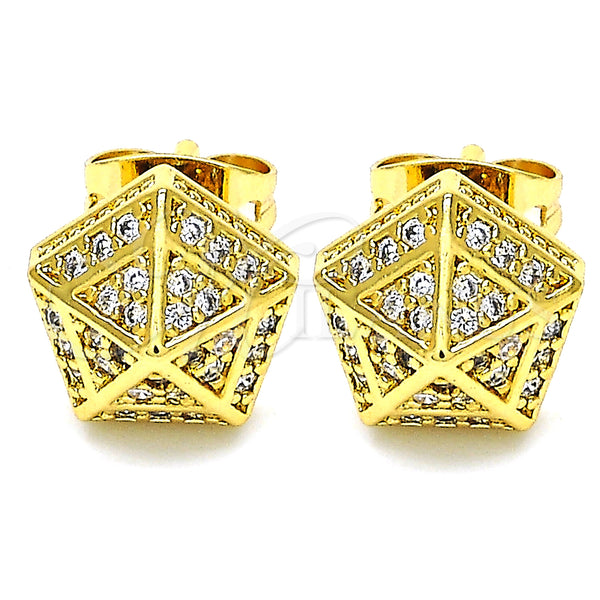 Gold Filled Ring — Stud Earring with White Micro Pave Polished 02. — alternate product view — SKU 130098 | Oro Laminado anillo — Stud Earring with blanco Micro Pave pulido 02. — SKU 130098