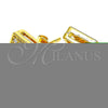 Oro Laminado Stud Earring, Gold Filled Style with White Cubic Zirconia, Polished, Golden Finish, 02.342.0028