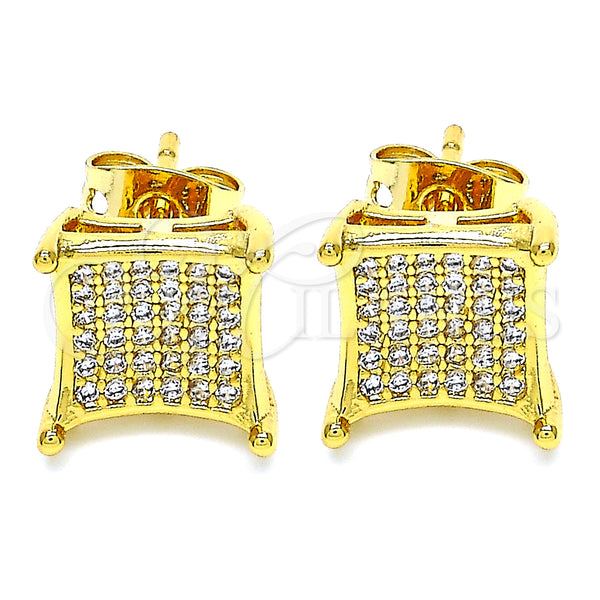 Gold Filled Ring — Stud Earring with White Micro Pave Polished 02. — alternate product view — SKU 130109 | Oro Laminado anillo — Stud Earring with blanco Micro Pave pulido 02. — SKU 130109