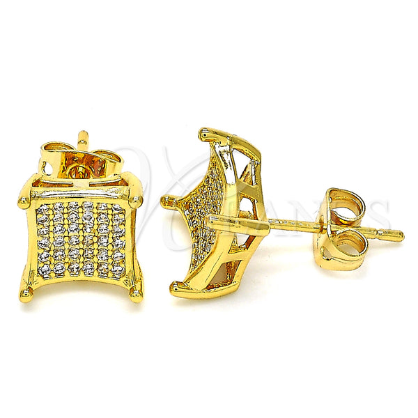 Gold Filled Ring — Stud Earring with White Micro Pave Polished 02. — main product view — SKU 130109 | Oro Laminado anillo — Stud Earring with blanco Micro Pave pulido 02. — SKU 130109