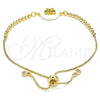 Oro Laminado Adjustable Bolo Bracelet, Gold Filled Style Butterfly Design, with Multicolor Cubic Zirconia, Polished, Golden Finish, 03.63.2111.10 (01 MM Thickness, 10 Inches Length)
