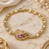 Oro Laminado Fancy Bracelet, Gold Filled Style Peacock Design, with Multicolor Cubic Zirconia, Polished, Golden Finish, 03.63.2125.2.07 (05 MM Thickness, 7 Inches Length)
