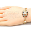 Oro Laminado Fancy Bracelet, Gold Filled Style with Black and White Cubic Zirconia, Polished, Golden Finish, 03.63.2126.1.08 (04 MM Thickness, 8 Inches Length)