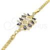 Oro Laminado Fancy Bracelet, Gold Filled Style with Black and White Cubic Zirconia, Polished, Golden Finish, 03.63.2126.1.08 (04 MM Thickness, 8 Inches Length)