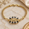 Oro Laminado Fancy Bracelet, Gold Filled Style with Black and White Cubic Zirconia, Polished, Golden Finish, 03.63.2126.1.08 (04 MM Thickness, 8 Inches Length)