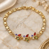 Oro Laminado Fancy Bracelet, Gold Filled Style Butterfly Design, with Multicolor Cubic Zirconia, Polished, Golden Finish, 03.63.2127.2.07 (06 MM Thickness, 7 Inches Length)