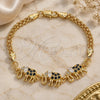 Oro Laminado Fancy Bracelet, Gold Filled Style Elephant Design, with Black and White Cubic Zirconia, Polished, Golden Finish, 03.63.2132.2.08 (04 MM Thickness, 8 Inches Length)