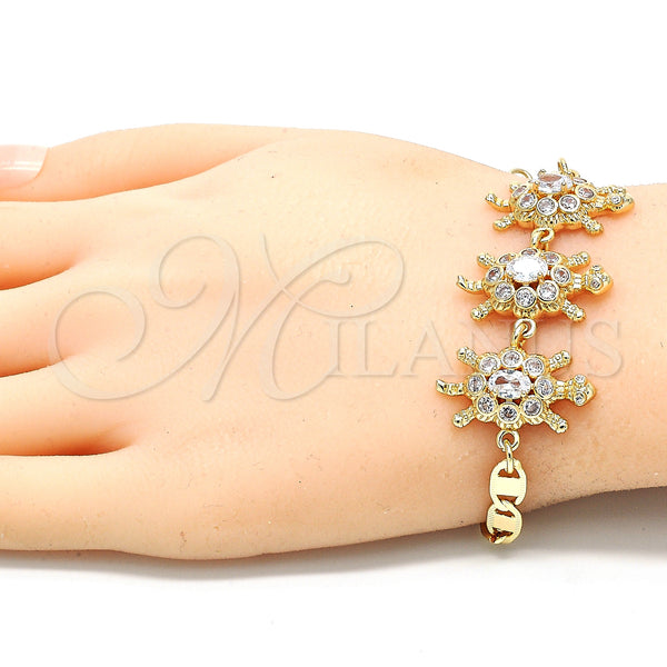 Gold Filled Bracelet — Fancy Bracelet Turtle Design with White Cubic Zirconia — alternate product view — SKU 130172 | Oro Laminado brazalete — elegante Bracelet Turtle diseño with blanco Cubic Zirconia — SKU 130172
