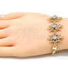 Oro Laminado Fancy Bracelet, Gold Filled Style Turtle Design, with Multicolor Cubic Zirconia, Polished, Golden Finish, 03.63.2133.3.08 (05 MM Thickness, 8 Inches Length)