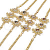 Oro Laminado Fancy Bracelet, Gold Filled Style Turtle Design, with White Cubic Zirconia, Polished, Golden Finish, 03.63.2134.07 (04 MM Thickness, 7 Inches Length)