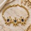 Oro Laminado Fancy Bracelet, Gold Filled Style Turtle Design, with Black and White Cubic Zirconia, Polished, Golden Finish, 03.63.2134.2.07 (04 MM Thickness, 7 Inches Length)