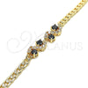 Oro Laminado Fancy Bracelet, Gold Filled Style with Black and White Cubic Zirconia, Polished, Golden Finish, 03.63.2137.1.08 (05 MM Thickness, 8 Inches Length)
