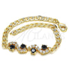 Oro Laminado Fancy Bracelet, Gold Filled Style with Black and White Cubic Zirconia, Polished, Golden Finish, 03.63.2137.1.08 (05 MM Thickness, 8 Inches Length)