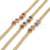 Oro Laminado Fancy Bracelet, Gold Filled Style with Black and White Cubic Zirconia, Polished, Golden Finish, 03.63.2137.1.08 (05 MM Thickness, 8 Inches Length)
