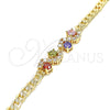 Oro Laminado Fancy Bracelet, Gold Filled Style with Multicolor Cubic Zirconia, Polished, Golden Finish, 03.63.2137.2.08 (05 MM Thickness, 8 Inches Length)