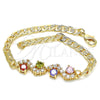Oro Laminado Fancy Bracelet, Gold Filled Style with Multicolor Cubic Zirconia, Polished, Golden Finish, 03.63.2137.2.08 (05 MM Thickness, 8 Inches Length)