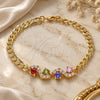 Oro Laminado Fancy Bracelet, Gold Filled Style with Multicolor Cubic Zirconia, Polished, Golden Finish, 03.63.2137.2.08 (05 MM Thickness, 8 Inches Length)