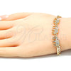 Oro Laminado Fancy Bracelet, Gold Filled Style Elephant Design, with White Cubic Zirconia, Polished, Golden Finish, 03.63.2138.07 (05 MM Thickness, 7 Inches Length)