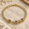 Oro Laminado Fancy Bracelet, Gold Filled Style Elephant Design, with Black and White Cubic Zirconia, Polished, Golden Finish, 03.63.2138.2.07 (05 MM Thickness, 7 Inches Length)