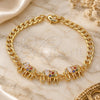 Oro Laminado Fancy Bracelet, Gold Filled Style Elephant Design, with Multicolor Cubic Zirconia, Polished, Golden Finish, 03.63.2138.3.07 (05 MM Thickness, 7 Inches Length)