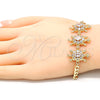Oro Laminado Fancy Bracelet, Gold Filled Style Turtle Design, with White Cubic Zirconia, Polished, Golden Finish, 03.63.2139.07 (05 MM Thickness, 7 Inches Length)