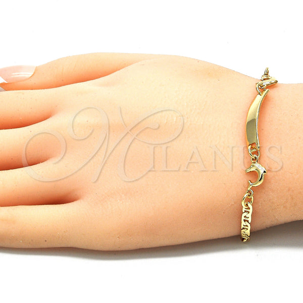 Gold Filled Bracelet — ID Bracelet Dolphin Design Polished 03.63. 03 MM — alternate product view — SKU 130200 | Oro Laminado brazalete — ID Bracelet Dolphin diseño pulido 03.63. 03 MM — SKU 130200