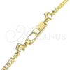 Oro Laminado ID Bracelet, Gold Filled Style Dolphin Design, Polished, Golden Finish, 03.63.2142.06 (03 MM Thickness, 6 Inches Length)