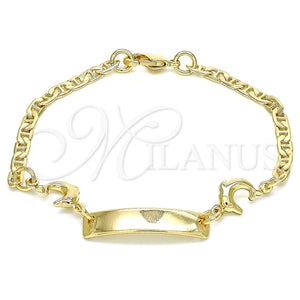 Gold Filled Bracelet — ID Bracelet Dolphin Design Polished 03.63. 03 MM — main product view — SKU 130200 | Oro Laminado brazalete — ID Bracelet Dolphin diseño pulido 03.63. 03 MM — SKU 130200