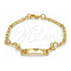 Oro Laminado ID Bracelet, Gold Filled Style Dolphin Design, Polished, Golden Finish, 03.63.2142.06 (03 MM Thickness, 6 Inches Length)