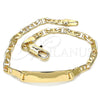 Oro Laminado ID Bracelet, Gold Filled Style Polished, Golden Finish, 03.63.2150.06 (03 MM Thickness, 6 Inches Length)