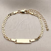Oro Laminado ID Bracelet, Gold Filled Style Polished, Golden Finish, 03.63.2150.06 (03 MM Thickness, 6 Inches Length)