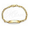 Oro Laminado ID Bracelet, Gold Filled Style Polished, Golden Finish, 03.63.2150.06 (03 MM Thickness, 6 Inches Length)